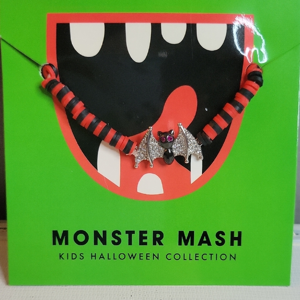 Monster Mash Kids Bat Halloween Bracelet By Bomb Party NWOT